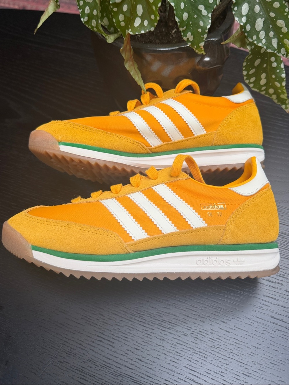 Adidas SL 72 Men's/Women’s Bright Orange Sneakers with White Stripes - Picture 3 of 6
